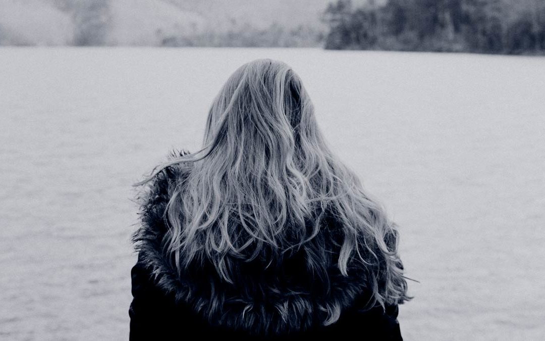 woman at lake